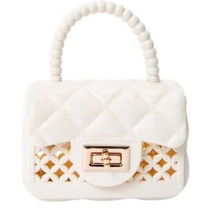 Elegant White Quilted Jelly Handbag